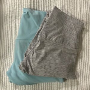 blue 25” align, striped 23” both size 4